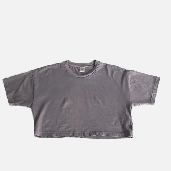 TNA Aritzia Laid Back T-Shirt Small Cropped Classic Fit Crewneck Boxy Lilac - Picture 5 of 10